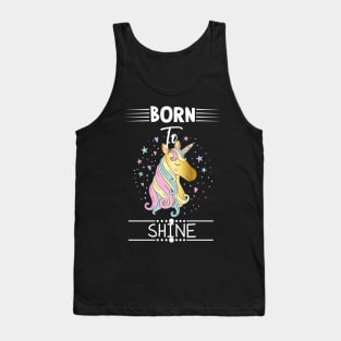 Gold Unicorn Glitter Tank Top